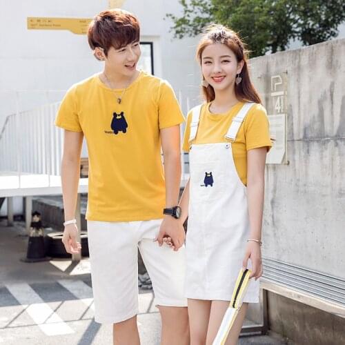 [South Korea] Couples wear suspenders couples clothes couples clothing