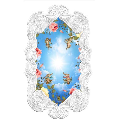 Ceiling silk Wall Mural Wallpaper 3D ceilings European embossed pattern sky angel ceiling mural