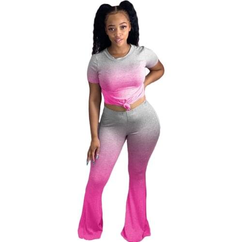 Casual Tracksuit Women Two Piece Set Crop Top and Pants Sweat Suits Womens Outfits Bodycon 2 Piece Set Sportwear Ensemble Femme