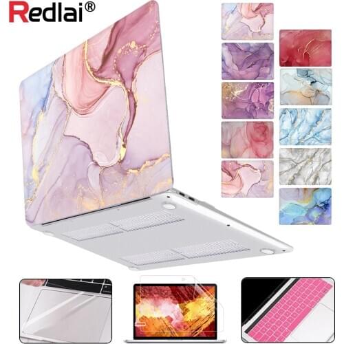 Redlai for MacBook Air 13 inch Case A1932 A2179 2020 M1 Pro 16 13" Touch bar A2141 A2338 A2289 Geometry Marble Hard Shell Case