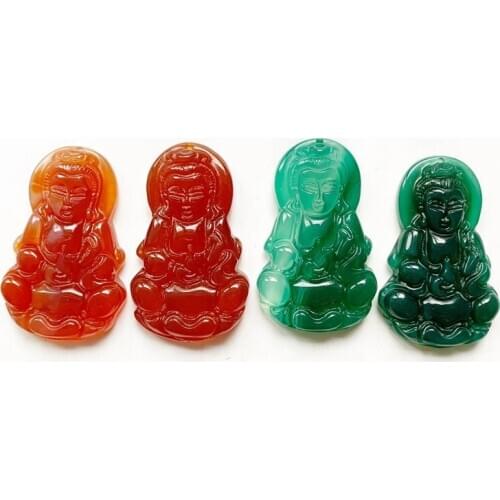 Carved Buddha Kwan Yin Pendant Figurine Natural Carnelian Agate Guan Yin Statue Pendant Statue Reiki Healing Crystals Wholesale