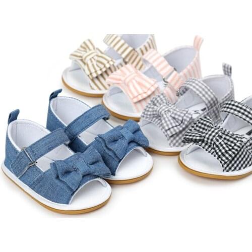 Newborn Summer Baby Girls Cute Sandals Crib Shoes Footwear Infant Shoes Baby Bowknot Anti-slip Baby Kids Sandals