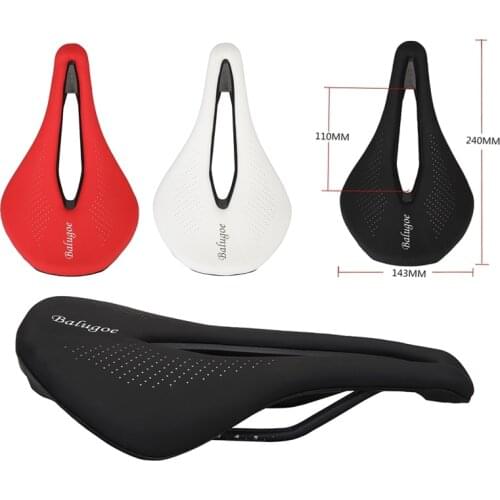 2022 BALUGOE Bicycle Seat Saddle MTB Road Bike Saddles Mountain Bike Racing Saddle PU Breathable Soft Seat Cushion