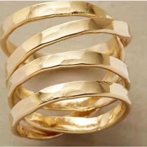 Milangirl Unique Ladies Ring Gold Simple Winding Creative Ring 2021 Latest Temperament Girl Jewelry Gift Factory Direct Supply