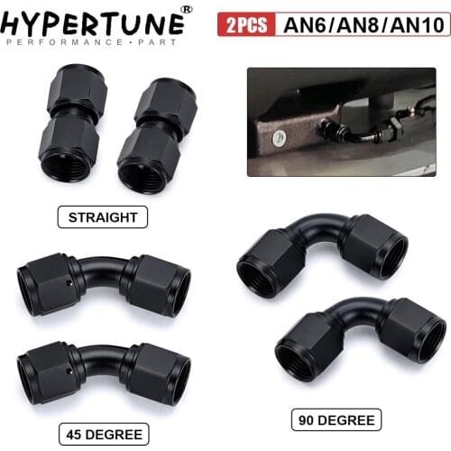 2 PCS Universal 0 45 90 Degree AN6 AN8 AN10 Female to AN6 AN8 AN10 Female Hydraulic hose Elbow Oil Cooler Fitting Hose Fittings