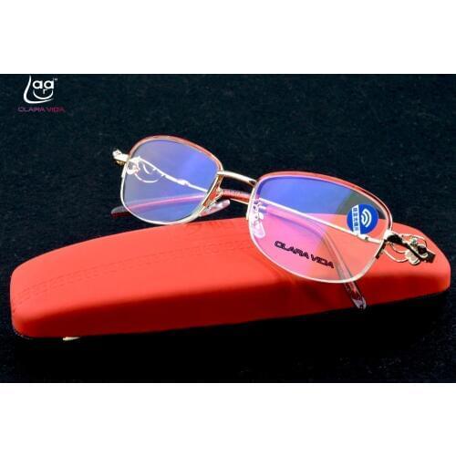 2019 Rushed Clara Vida Women Lady Quality Coated Art Side Reading Glasses Half Rim With Steel Box +1 +1.5 +2 +2.5 +3 +3.5 +4