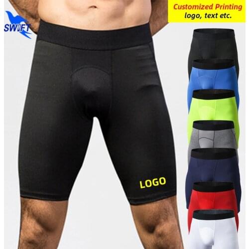 2021 Summer Breathable Mesh Patchwork Running Tights Men Compression Gym Fitness Shorts Quick Dry Elastic Short Pants Customized