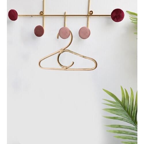 4Pcs Rattan Clothes Hanger Nordic Style Kids Garments Organizer Rack Children Hanger Kids Room Decor Hangers for Clothes