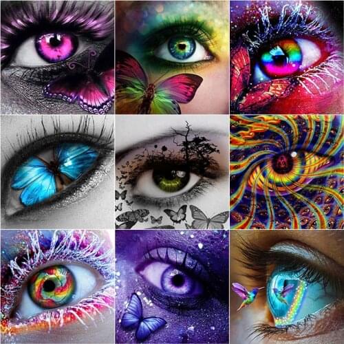 New 5D DIY Diamond Painting Butterfly Diamond Embroidery Eye Cross Stitch Full Square Round Drill Crafts Scenery Home Decor Gift