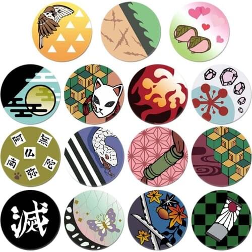 Anime Peripheral Demon Blade Badge Tinplate Spring Needle Badge Brooch Pendant 5.8cm, Pendant, Clothes, Backpack