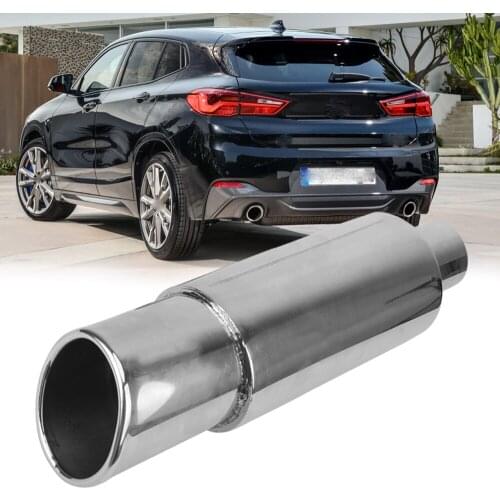 Car Muffler Auto Accessories Stainless Steel Tail Throat Universal Motorcycle Exhaust Pipe Trim 57mm