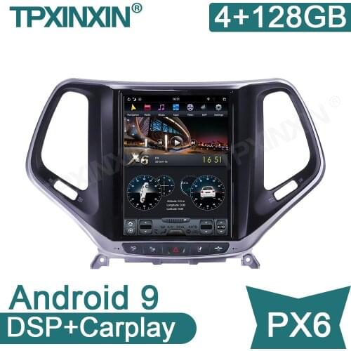 Android 9.0 4+128G For Jeep Cherokee 2014-2018 Car Multimedia Player GPS Navigation Audio Radio Head Unit Auto Stereo