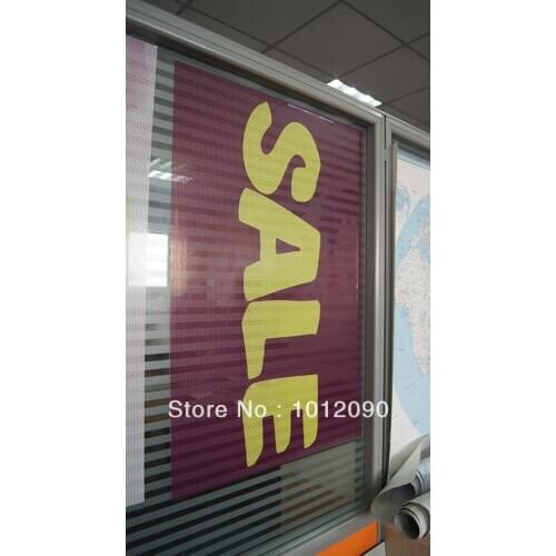 Free Shipping Custom Print Perforated Stickers, See through Glass Stickers for Store / Shope Window