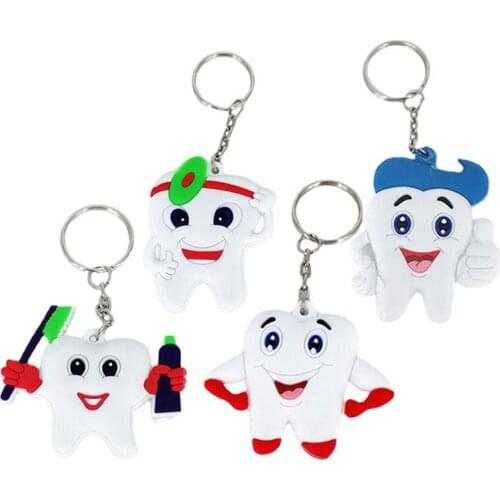 Creative Simulation Tooth Keychain Small Gifts For Oral Dentists Teeth Shape Keychain Pendants Are Suitable For Men And Women To