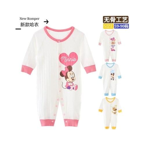 Disney Mickey Minnie Anpanman Fashion Anime Rompers Casual Cartoon Long Sleeve Toddler Children Baby Clothes Girl Boy Gifts