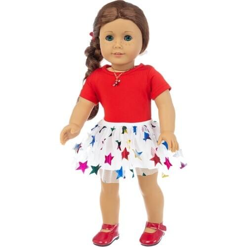 2020 New stars veil Fit for American Girl Doll Clothes 18-inch Doll , Christmas Girl Gift(only sell clothes)