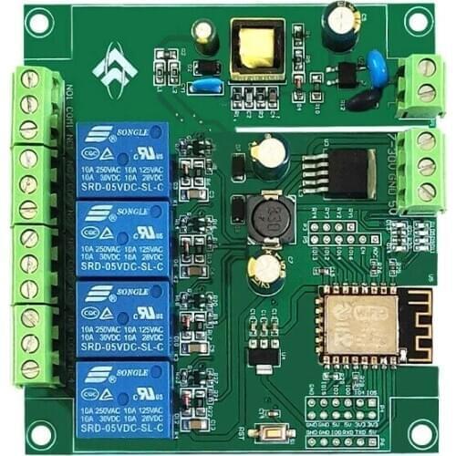 AC/DC Power Supply ESP8266 WIFI Four-way Relay Module ESP-12F Development Board Secondary Development