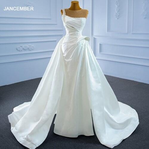 J67252 JANCEMBER New Style White Pearl Decoration Bridal Wedding Dress Slim Fit Frill Detachable Trailing вечерние платья