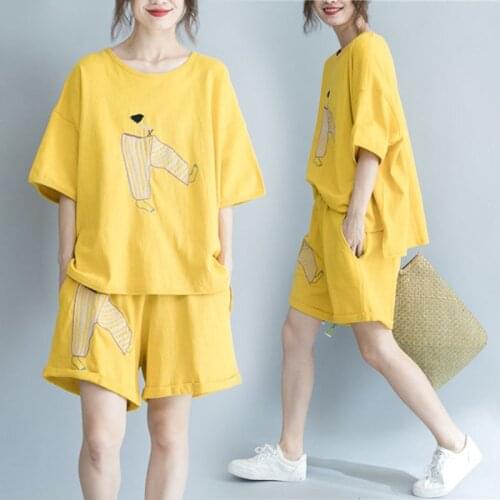 Summer 2 Two Piece Set Tracksuit Women Clothes Short-Sleeve Oversized T-Shirt Top and Shorts Suit Female Casual Loose Outfits