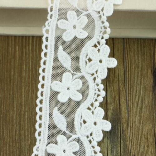 Lace cotton lace white fabric 100% cotton embroidery lace garment accessories 6cm wide A05