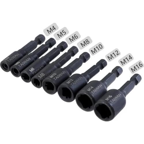 M4-M16 Screw Tap Socket Adapter 1/4 Inch Hex Shank Machine Tap Square Driver Thread Tap Adapter for Electric Drill