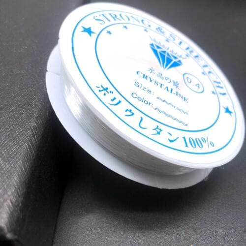 AngQi 0.4-1mm Transparent Stretch Elastic Crystal Line Beading Rope String Jewelry Cord String Thread DIY Handmade Bracelet