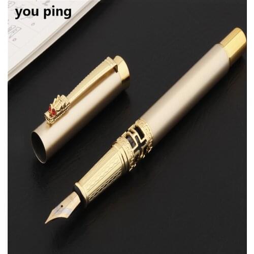 New Listing High Quality 7065 C-1 Golden Hollow School Supplies Student Office Stationary Colors Nib Fountain Pen Ink