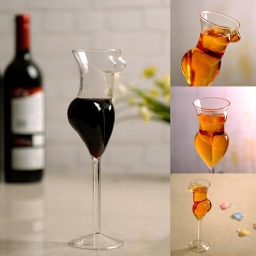 New Sexy Beauty Body Glass Transparent Crystal Champagne Cocktail Wine Whiskey Glass Creative Lady Body Goblet For Party Wedding