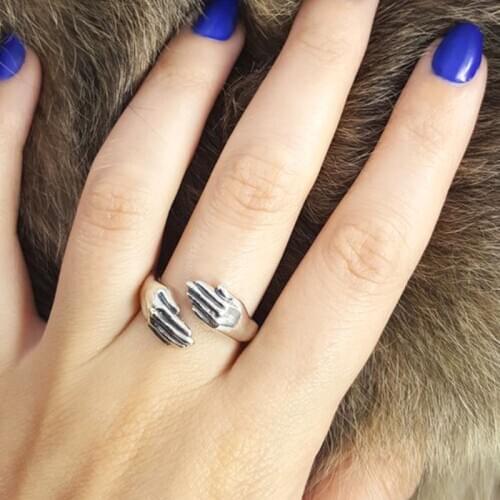 Original Hug Rings For Women 2020 Personality Hugging Hands Open Finger Ring Gift For Her Unique Ring Jewelry Femme