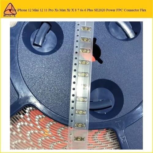 50Pcs Origin New for iPhone 12 Mini 12 11 Pro Xs Max Xr X 8 7 6s 6 Plus SE 2020 Power on off Key FPC Connector on Mohter board