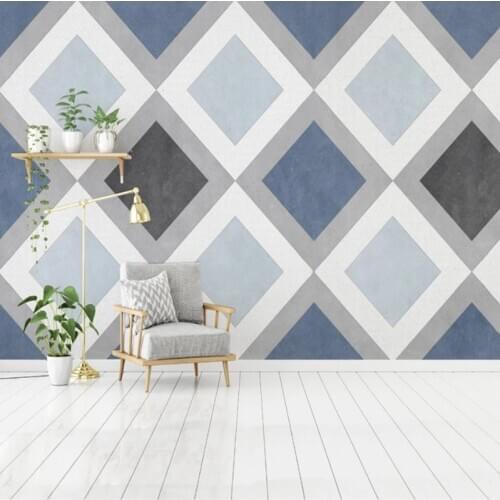 Custom 3D Marble Geometric Polygon Nordic Modern Simple Living Room Background Bedroom TV Wall