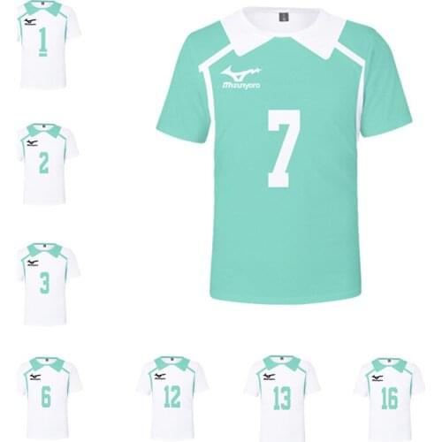 Hot Anime Haikyuu Graphic T-shirt Cosplay Costume Teen Volleyball Short Sleeve Unisex Printing Athletic Wear Training Clothing
