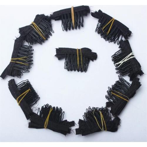 Hot Selling 30pcs 50pcs 100 pcs Durable Black Snap Comb Clips For Hair Extensions Small Wig Combs Clips For Wig Caps