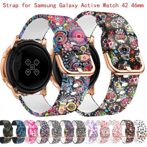 20mm 22mm Printing Sport Strap for Samsung Galaxy Active Watch 42 46mm For Gear S2 S3 WatchBand Huami Amazfit Bip Youth Bracelet