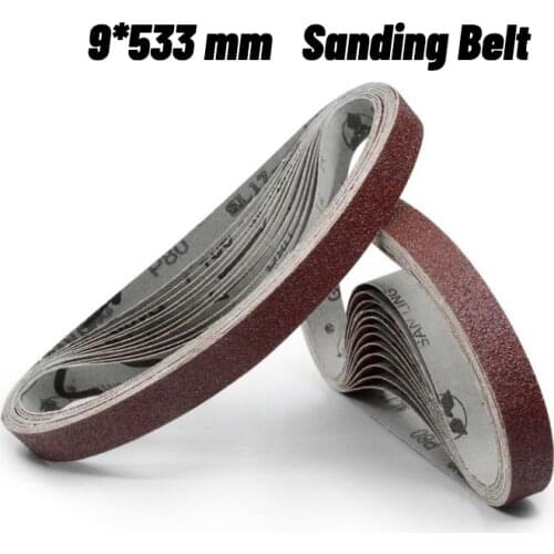 10Pcs Dremel Accessories 9*533 mm Sanding Belt Grit 40-600 Sander Grinder Belt for Drill Grinding Polishing Power Tool
