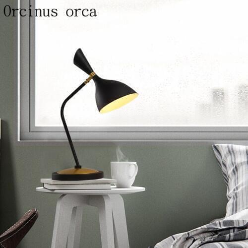 Nordic post-modern minimalist iron desk lamp living room bedroom bedside lamp creative adjustable LED lamp free shipping