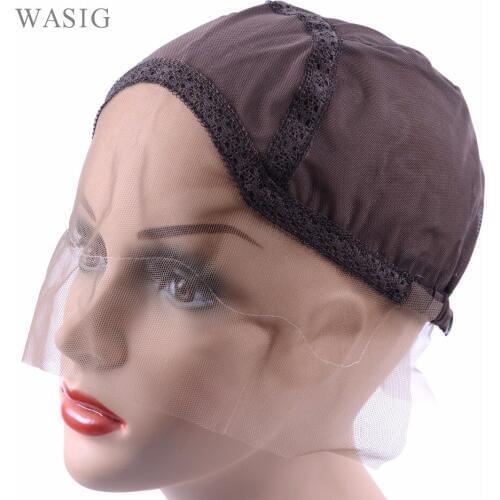 Dark brown color Lace Front Wig Cap For Making Wigs With Adjustable Strap Glueless Weaving Cap Wig Caps