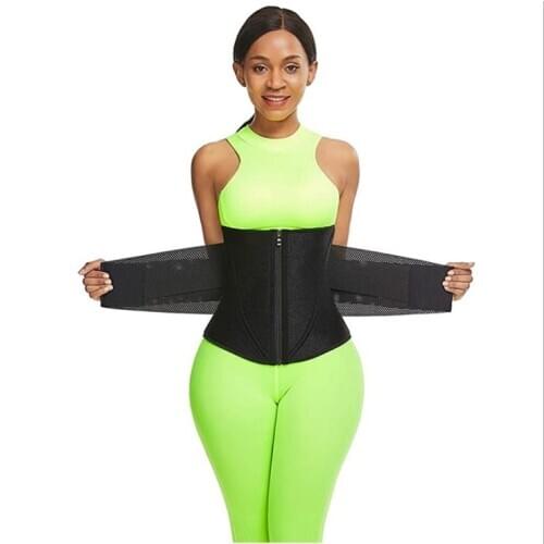 Zip Up Waist Trainer Corset Single One Belt Bustier Underbust ceinture de sport femme Plus Size fitness belt Breathable Mesh Hot