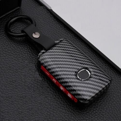 Carbon fiber car key case for Mazda 3 Alexa CX4 CX5 CX8 2019 2020 3/4 Button Key Cover Case Remote Folding Shell Accessories