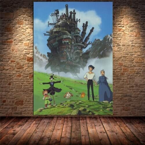 Japan Anime Collection Howls Moving Castle Miyazaki Canvas Painting Poster Prints Wall Art Picture Living Room Cuadros Unframed