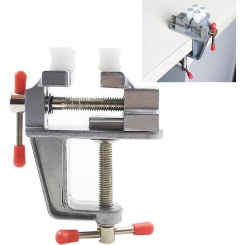 YEODA 1PC Mini Desktop Vise High Quality New Aluminum Small Jewelers Hobby Clamp On Table Bench Vise Mini Hand Tool