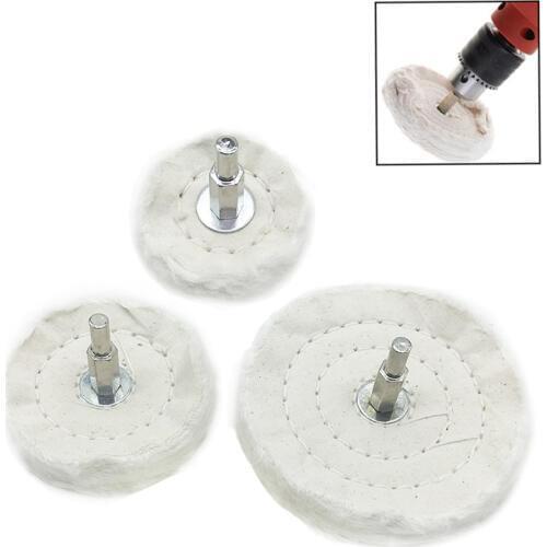 YEODA 3PC Dremel Accessories 50mm 100mm Cloth Polishing Mop Brush Drill Buffing Grinding Wheel Pad 1/4" Shank for Metal Jewelry