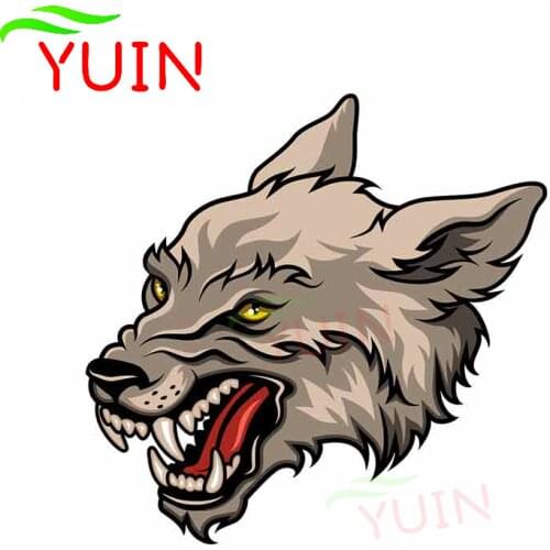 Wolf Head Funny Creative Car Sticker Personality PVC Body Bumper Decoration Accessories Waterproof Anti-UV Decal 13*13cm