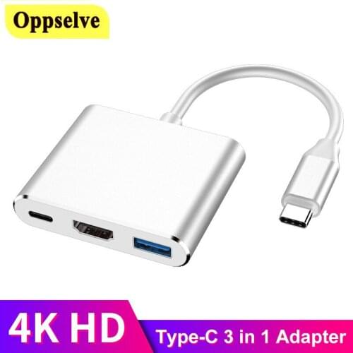 Type C To HDMI-compatible USB 3.0 Charging Adapter Converter for Projector Macbook 3 in 1 USB-C 3.1 HUB Cable for Samsung Huawei