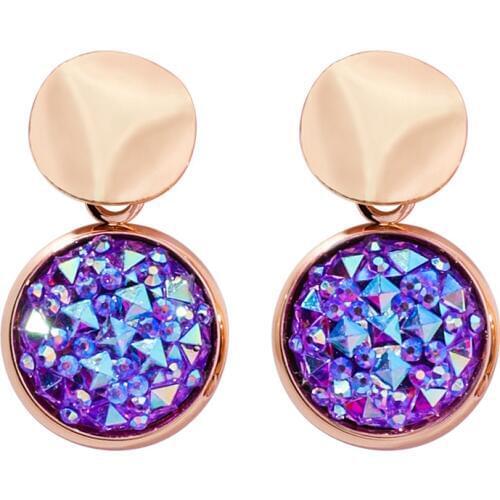 2 Colors New Fashion temperament wild girl heart earrings jewelry Europe Crystal from Swarovskis Women and female