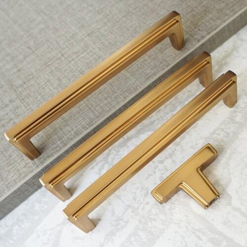 5" Champagne Gold Cabinet Knobs Zinc Alloy Door Pull Handles Kitchen Cupboard Handle Hardware Wardrobe Closet Handle 128mm