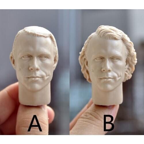 1/6 Nude Male Makeup Unpaid White Model Adam Gu 2.0 Joker Heath Ledger Head Sculpt DIY for 12" Action Figure Body Doll