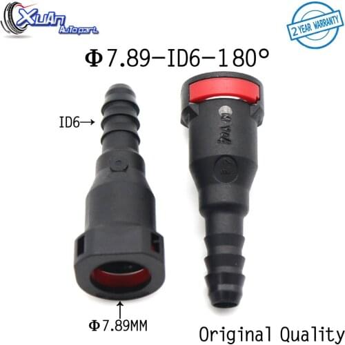 XUAN 7.89mm 7.89 ID6 8x6 Fuel Line Quick Female Fittings 5/16 Fuel Pipe Fittings Auto Plastic Connector Nylon Connector 2pcs
