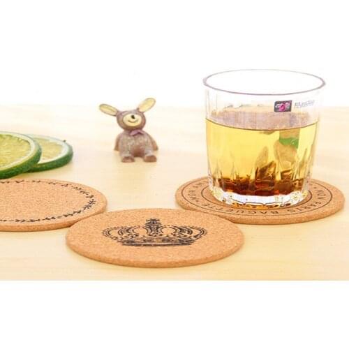 200pcs Fast shipping Round Cork Coasters Tea Drinks Coasters Cup Mats Pads Home Vintage Cup Coaster Modern Kitchen Accessories