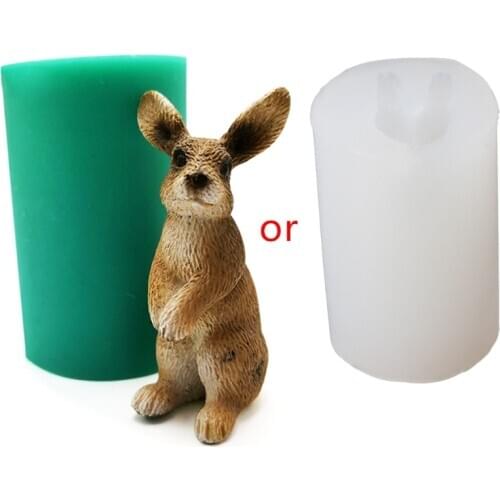3D Silicone Rabbit Cake Decor Mold Easter Rabbit Decor Candle Soap Resin Mold K9FA